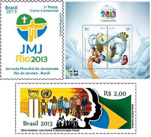 Selos comemorativos correios 2013