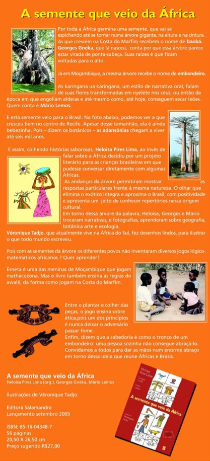 a semente que veio da africa