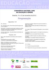 Estão abertas até 11 de novembro inscrições para a Conferência Nacional Livre de Educação e Gênero