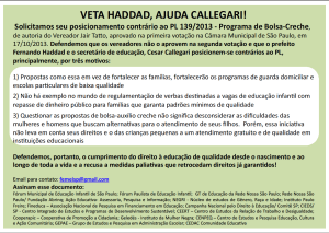 Adesão à nota do FMEISP sobre bolsa-creche