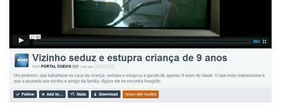 Programa policial exibe vídeo com estupro de criança de 9 anos