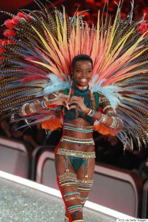 PARIS, FRANCE - NOVEMBER 30: Model Maria Borges walks on the runway during 2016 Victoria's Secret Fashion Show on November 30, 2016 in Paris, France. (Photo by VCG/VCG via Getty Images)