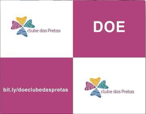 Clube das Pretas painel de doação